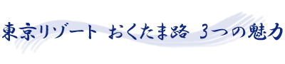 東京リゾート おくたま路 3つの魅力